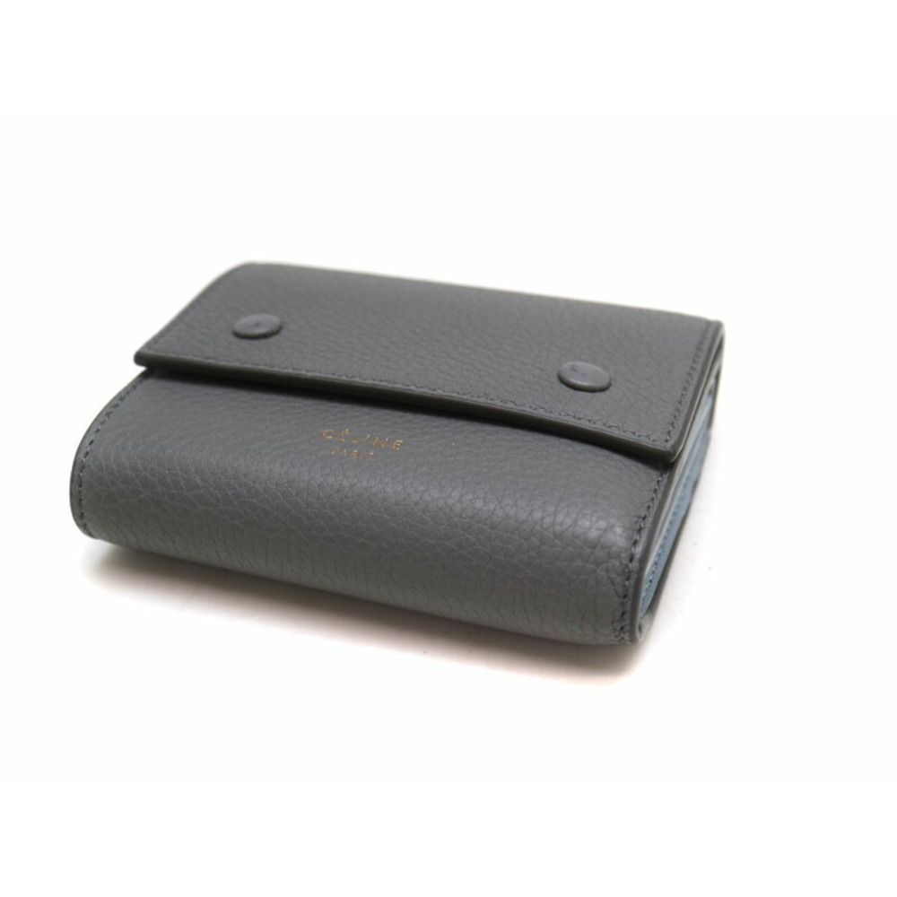 Celine Folded Multi Function Compact Wallet Leath… - image 5